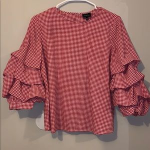 Who What Wear Checkered Top